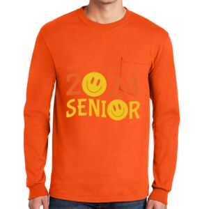 Gildan Ultra Cotton Long Sleeve T-Shirt with Pocket Thumbnail
