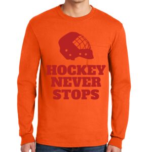 Gildan Ultra Cotton Long Sleeve T-Shirt with Pocket Thumbnail