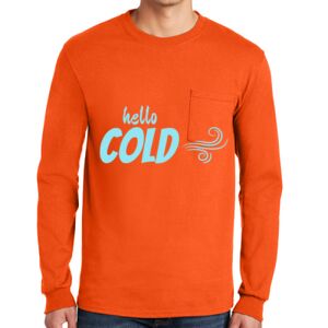 Gildan Ultra Cotton Long Sleeve T-Shirt with Pocket Thumbnail
